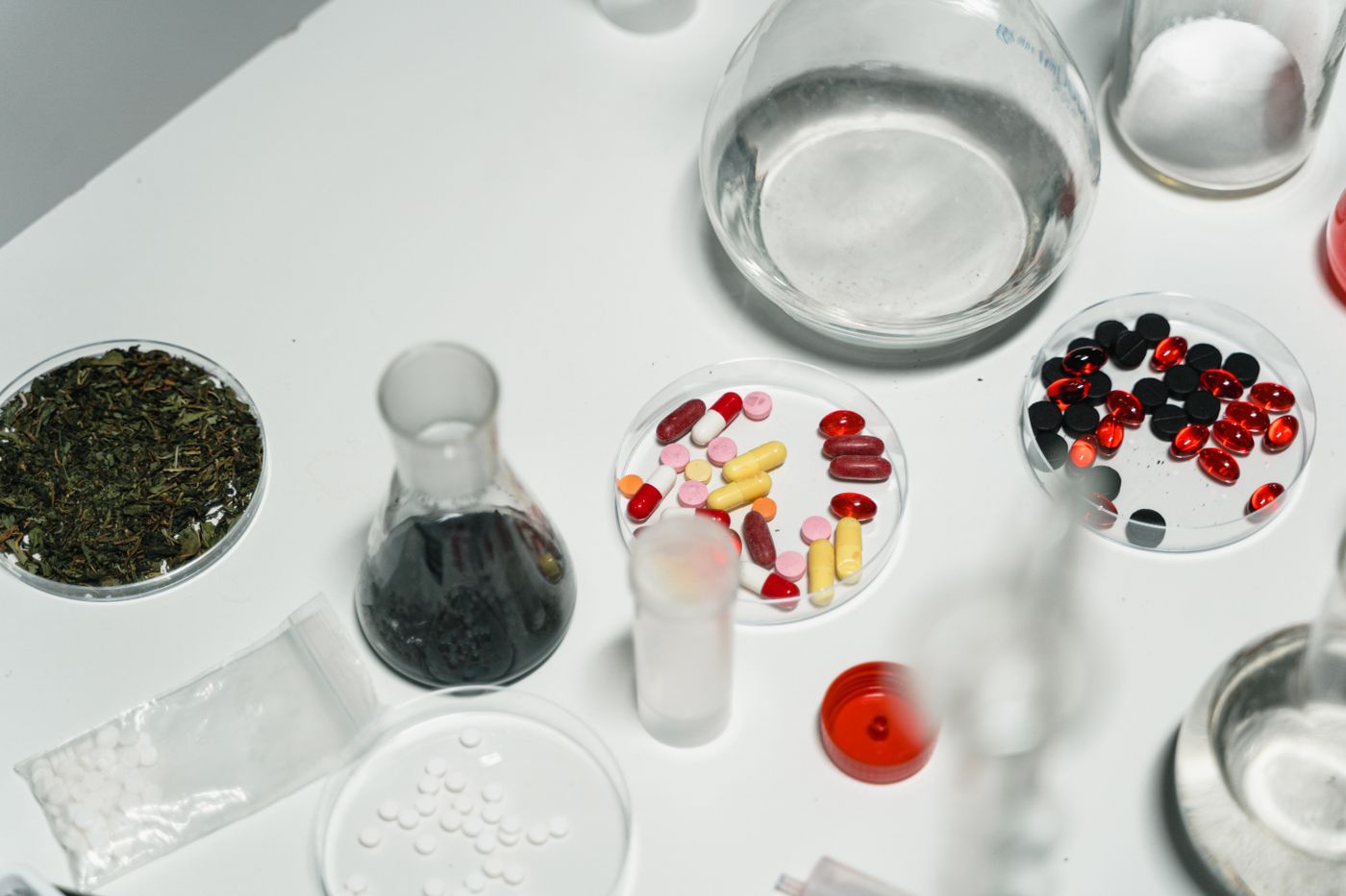 Active pharmaceutical ingredients and laboratory glassware